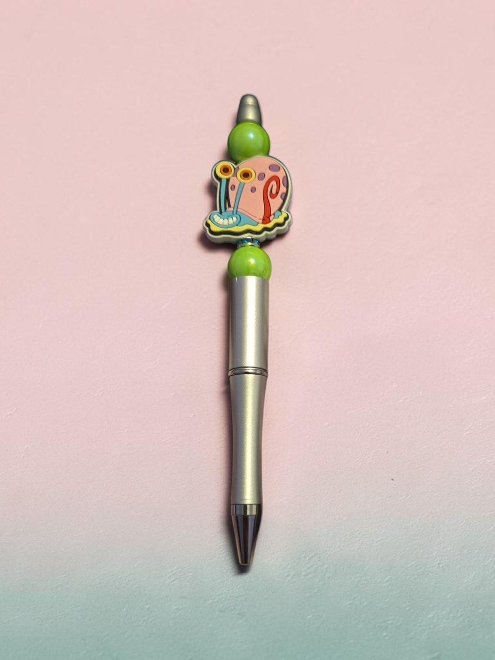 SpongeBob Squarepants Gary the Snail Silver Pen with Green and Pink Accents